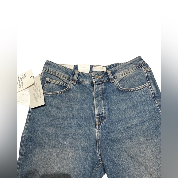 Nwt - Selected Femme - Women’s Mom Fit Button Fly Jeans - Picture 4 of 8